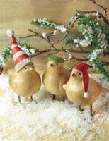 The Victorian Trading Co 3 Winter Birds In Hats Faux Wood Free Ship on sale The Victorian Trading Co 3 Winter Birds In Hats Faux Wood Free Ship on sale