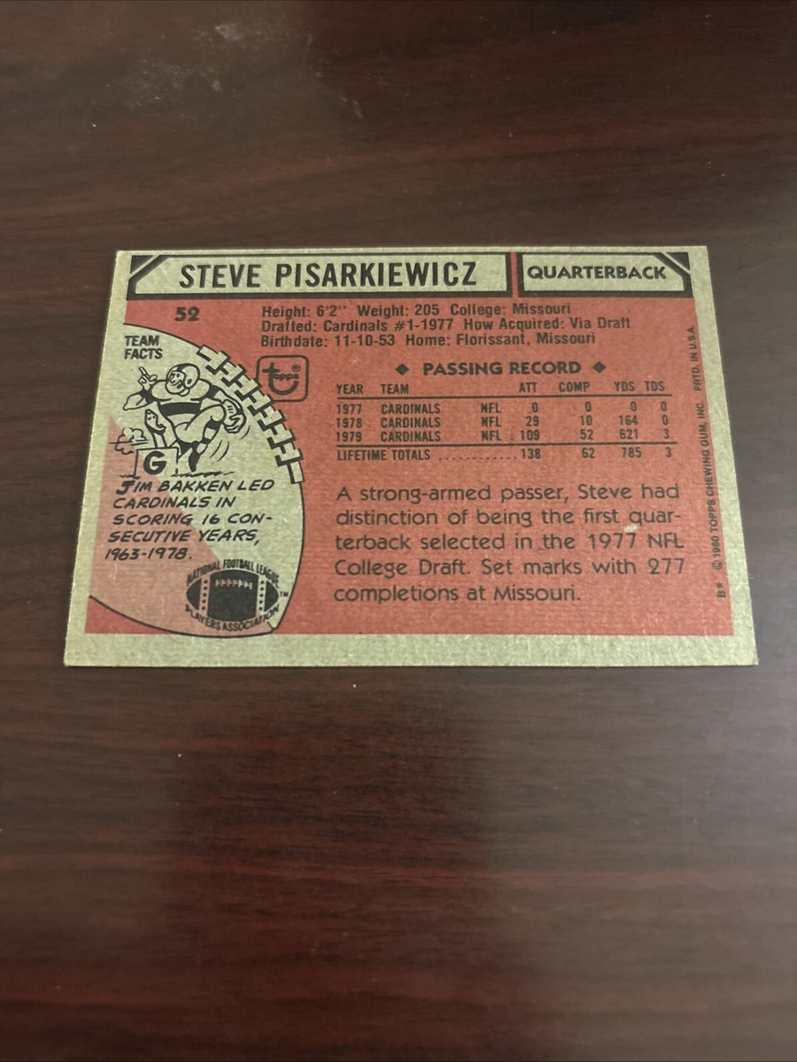 1980 Topps #52 Steve Pisarkiewicz RC St. Louis Cardinals Mizzou