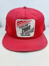 Vtg K brand USA MADE Fusilade Farm Patch Trucker Hat Snapback Cap Vintage