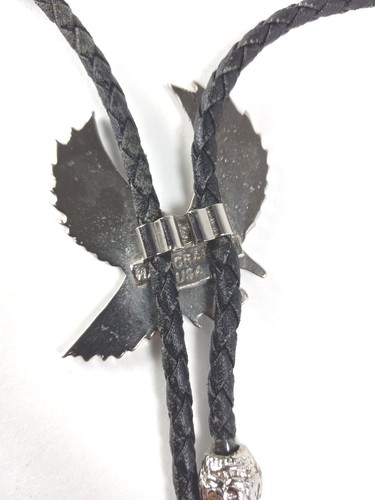 Bolo Tie Southwestern Turquoise Eagle Native American Made In USA - Picture 4 of 10