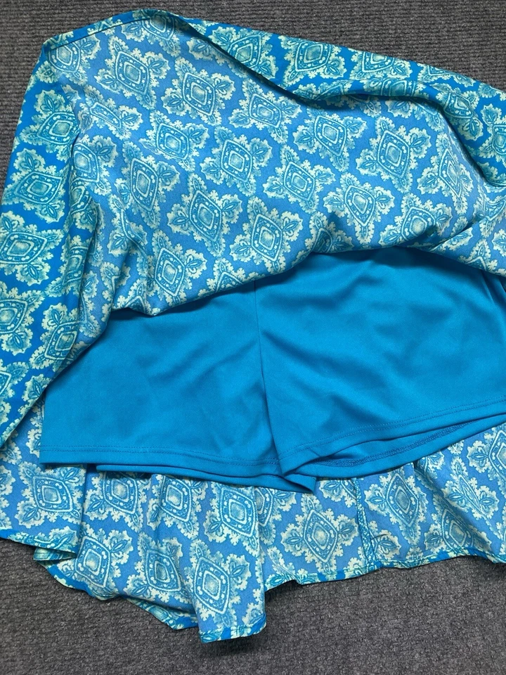 Falda corta Faded Glory para niñas talla grande azul mini Foto 2 de 4