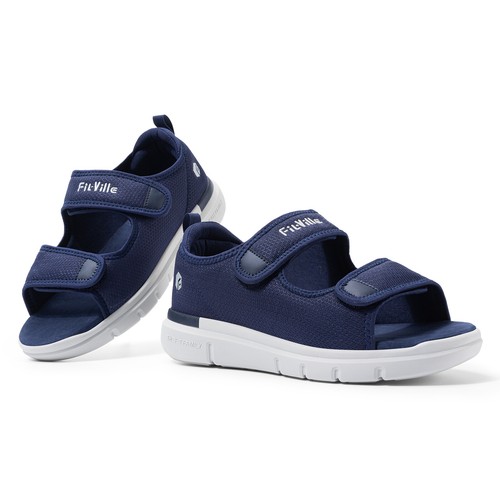 FitVille Diabetiker Sandalen Herren Orthopädische Verstellbare Gesundheitsschuhe - Bild 41 von 64
