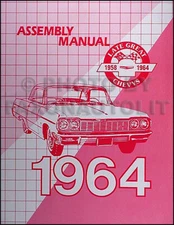 1964 Chevrolet Factory Assembly Manual Chevy Impala Bel Air Biscayne Car