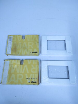 -NEW- Vimar 16733.01, White Metal Frame Plaque Module - 2 Pack