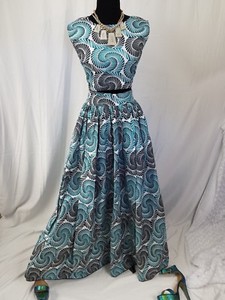 ankara maxi skirt and crop top