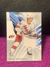 TEUVO TERAVAINEN 2020-21 UPPER DECK SP GAME USED HOCKEY HURRICANES GU JERSEY