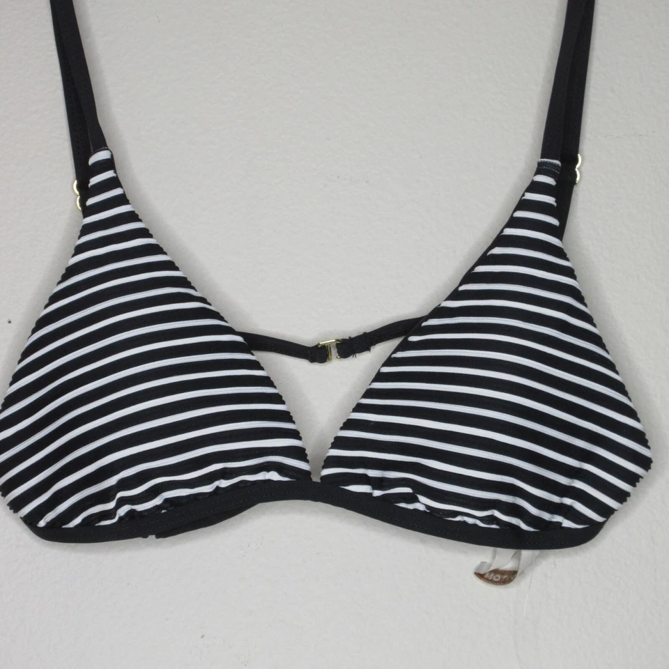 Nuevo con etiquetas Sujetador de bikini Ella Moss Visionario Triángulo para mujer Negro/Blanco L B32 Foto 2 de 4
