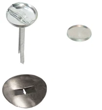 50: Osborne Button Kit 3 ” Prong w/Aluminum Shell & Spring Washer, Size 30: 3/4"