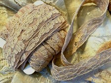 vintage 1/2" lace latte 1930s lingerie 1yd made in France