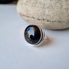 Real Black Onyx Gemstone Ring 925 Sterling Silver Free Shipping Boho Ring PG4910