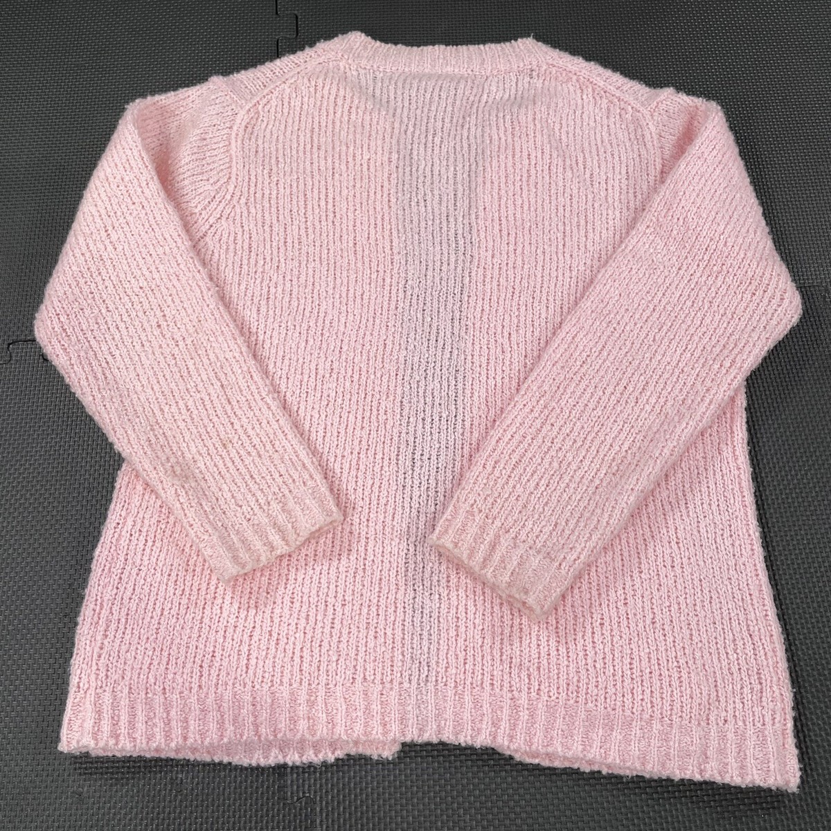 Vintage 80s Townhouse Sweater Cardigan Medium Women Pink Acrylic