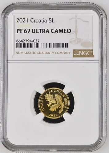 CROATIA coin 5 Lipa 2021 NGC PF 68 Ultra Cameo