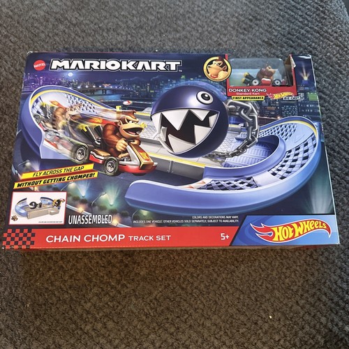 Hot Wheels Mario Kart Chain Chomp Track Set With Donkey Kong Brand New