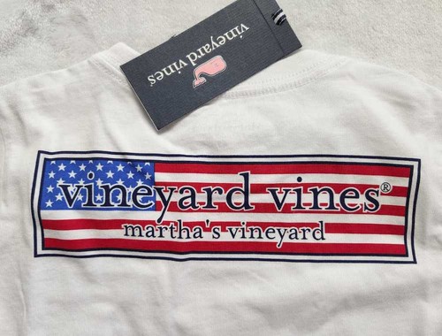 Boys 3T 4T S Vineyard Vines USA flag patriotic 4th of July longsleeve tee shirt - Picture 2 of 5