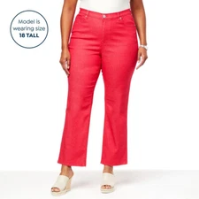 DG2 by Diane Gilman New Classic Stretch Straight-Leg Ankle Jean Cherry - Sz 10