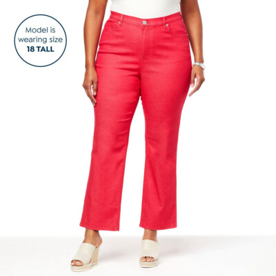 DG2 by Diane Gilman New Classic Stretch Straight-Leg Ankle Jean Cherry - Sz 12