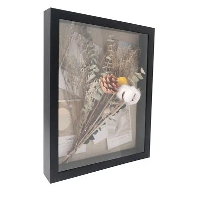 GRADUATIONMALL 3D Bilderrahmen Tief Objektrahmen 28x35 cm Schwarzen mit Glasscheibe zum Befü...