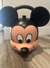 Vintage Mickey Mouse Head Aladdin Made in USA Walt Disney Lunch Box With Thermos