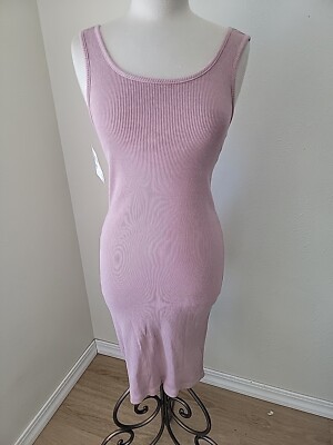 open lace back dress Lilac Ribbed Midi Large
