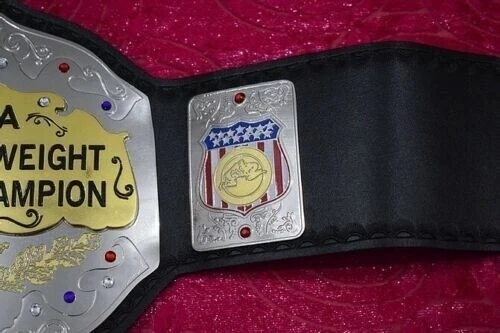 Réplica de cinturón título campeón mundial de lucha de peso pesado AWA talla adulto 2MM Foto 3 de 4