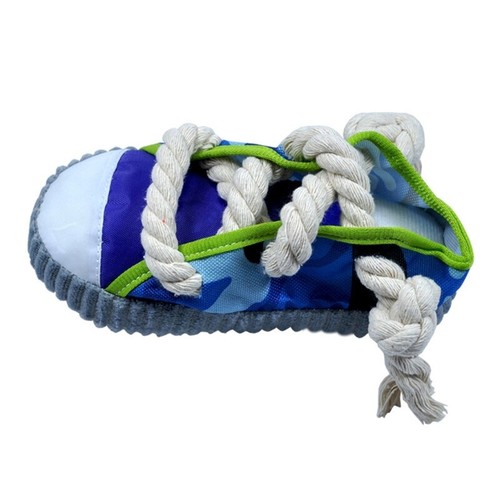 Dogs Soft Chew Toy Pet Squeaky Toy Plush Teething Shoe Boredom Pet Dogs Rope Toy - Picture 9 of 13