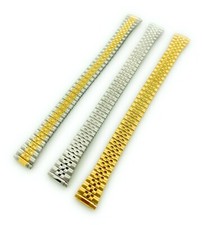 10mm 12mm 14mm Silver Gold Stainless Steel Stretch Expansion Watch Band Ladies