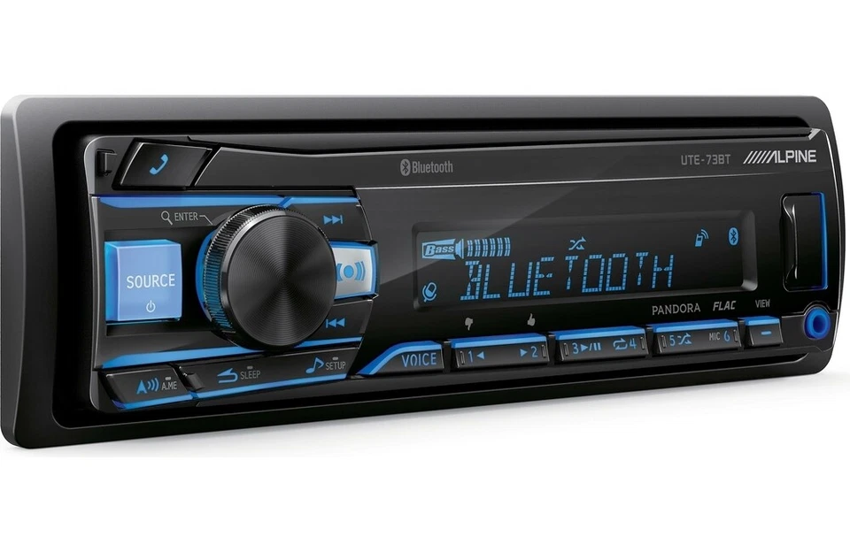 Alpine UTE-73BT Single-DIN Digital Media Receiver with Bluetooth + Remote - Image 3 of 4