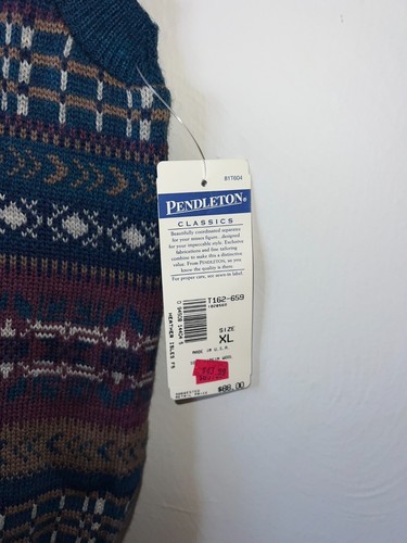Men's Pendleton Classics Vest Sweater 100% Wool Heather Isles NWT X-Large - Picture 8 of 12