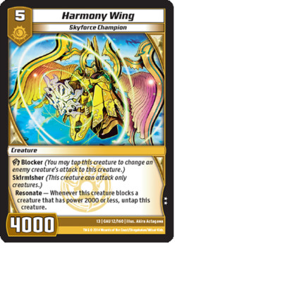 Kaijudo 3X HARMONY WING Uncommon #12/160 13GAU (Playset) Quest for Gauntlet 2014