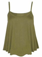 Women Plain Swing Vest Sleeveless Top Strappy Cami women Plus Size Flared