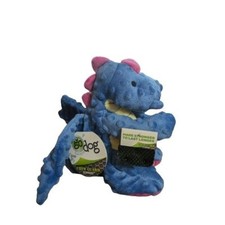 NWT goDog Dragon with Chew Guard Technology Tough Plush Dog Toy Periwinkle Large