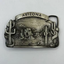 BERGAMOT BRASS WORKS Arizona Saguaro Cactus Belt Buckle Vintage 1978 USA