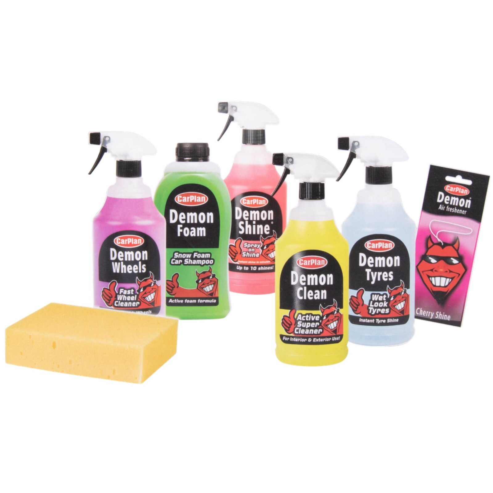 CarPlan Demon 7PC Car Exterior Tyres Wheels Shampoo Foam Cleaning Gift Pack Kit eBay