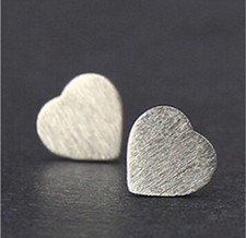 New Women's Fashion Jewelry 925 Silver Plated Heart Stud Earrings 31-1