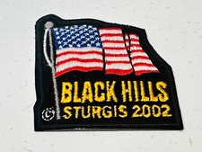 Vintage 2002 Sturgis Black Hills Classic Rally American Flag Biker Vest Patch