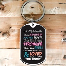 To My Daughter Keychain Gifts from Mom Dad to Daughter Inspirational Gifts