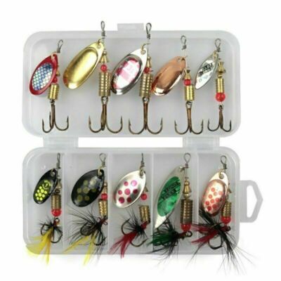 10stk Spinner Set Kunstköder Raufisch Angelset Hecht Forellen Köder Angeln    DE