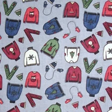 Dear Stella Christmas Winter Sweaters 100% Cotton Fabric by The Yard