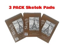 3 Pk Sketch Book Paper Pad 50 Sheet 6"x8" Drawing Sketchbook Art Supply Notebook