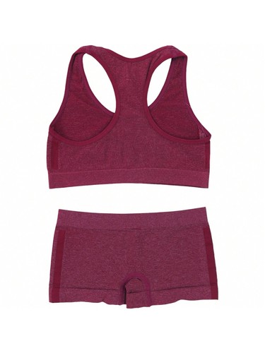 Girls' 6 Sets of Heathered Space-Dyed Racerback Tops & Matching Boyshort Bottom - Picture 3 of 8