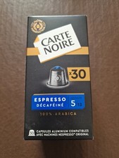 30 Nespresso Carte Noire Espresso Decaffeine Coffee Pods 