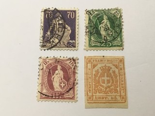 old stamps SWITZERLAND x 4