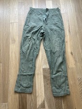 Vtg 1974 US Army OG-107 Cotton Sateen Fatigue Pants 32x33 Thrashed Torn