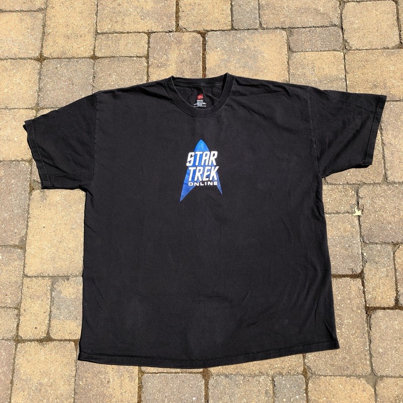 Hanes 100% Thick  Cotton Star Trek Online T Shirt Black XL