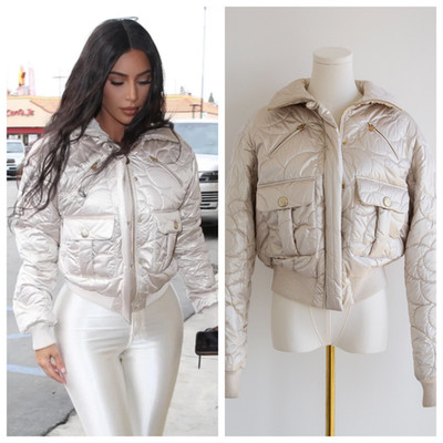 Chanel Coco Neige 2018 Iridescent Gold Camellia 18B Puffer Down Jacket