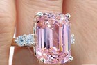 5.60 Ct Emerald Cut Pink Diamond Ring — photo 2