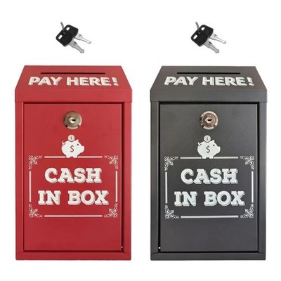 Security Box Key Locks Safe Deposit Cash Storage Home Office Use