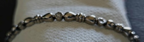 Einzigartiges Sterlingsilber Swarovski Kristall Armband 7" Schleifen & runde Steine Einfassung - Bild 5 von 10