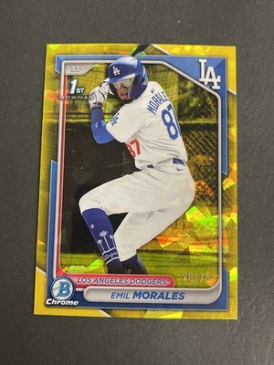 2024 Bowman Chrome 1st Sapphire Emil Morales Yellow Refractor /75 Dodgers