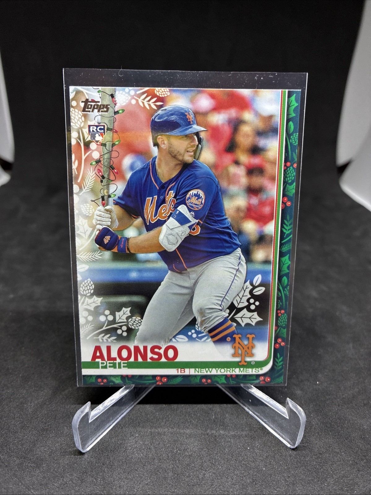2019 Topps Walmart Holiday Photo Variation #HW71 Pete Alonso Lights on Bat RC